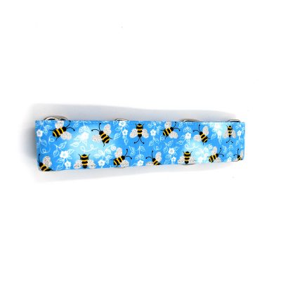 Collar – Glitter bees – blue (5cm)