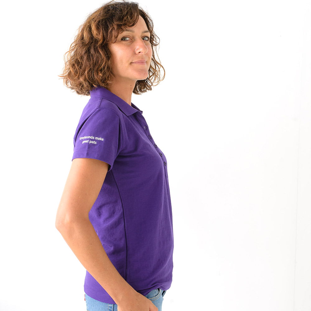 Women's Friends of the Hound polo shirt in Purple