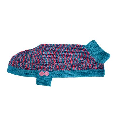 Coat – “Ella’s Crocheted Coats” * extra small (blue & pink)