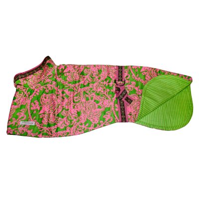 Coat – “Jackie and Sparkie” range – Quilted cotton coat (hot pink & lime) – small