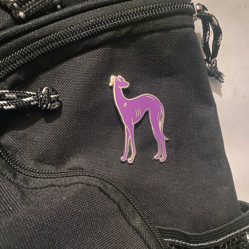 Rita enamel FOTH greyhound pin