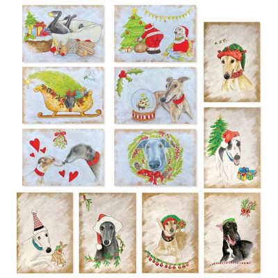 Greyhound Christmas greeting cards