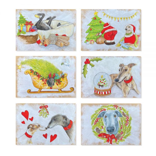 Greyhound Christmas greeting cards